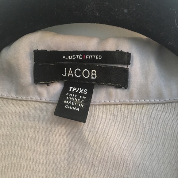 Jacob mixed media silver/grey tunic shirt button-up top - Picture 5 of 7